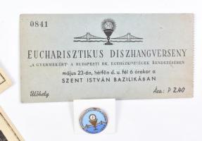 1938 A Budapesti Nemzetközi Eucharisztikus Kongresszusra szóló szett, összesen: 7 db - térképes tags...