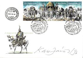 1996 A magyarok bejövetele FDC Kass János grafikus, bélyegtervező aláírásával