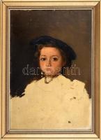 Zilzer Antal (1860-1921): Lánya, Zilzer Hajnalka szobrász, keramikus portréja. Olaj, karton, jelzés ...