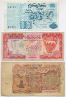 Vegyes: Algéria 1970. 10D + 1992. 100D + Bahrein 1973. 1D T:III Mixed: Algeria 1970. 10 Dinars + 1992. 100 Dinars + Bahrein 1973. 1 Dinar C:F