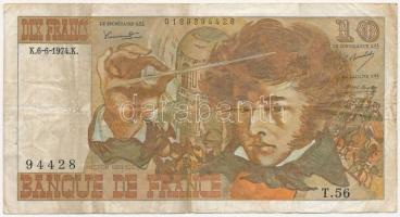 Franciaország 1974. 10Fr T:III France 1974. 10 Francs C:F Krause P#150