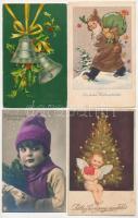 18 db RÉGI karácsonyi üdvözlő motívum képeslap vegyes minőségben / 18 pre-1945 Christmas greeting motive postcards