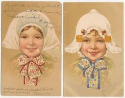19 db RÉGI gyerek motívum képeslap vegyes minőségben / 19 pre-1945 children motive postcards