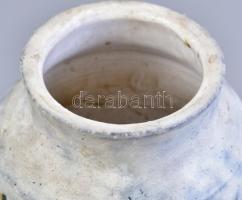 Iparművészeti Vállalat Gorka Lívia csíkos váza, mázas kerámia, kézzel festett, jelzett, hibátlan. m:...