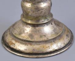 Ezüst (Ag) talpú kristály váza. Jelzett, hibátlan. 21 cm