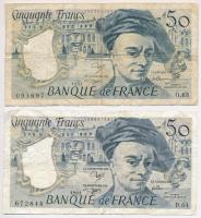 Franciaország 1990. 50Fr (2x) T:III,III- tűlyuk France 1990. 50 Francs (2x) C:F,VG needle hole Krause P#152