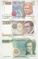 Olaszország 1985. 5000L + 1990. 1000L + 2000L T:I-,II  Italy 1985. 5000 Lire + 1990. 1000 Lire + 2000 Lire C:AU,XF