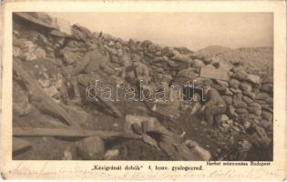 1916 Kézigránát dobók. 4. honvéd gyalogezred. Herbst műnyomása / WWI Austro-Hungarian K.u.K. military, 4th Infantry Regiment, hand grenade throwers (EK)