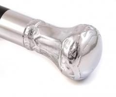 Fa sétabot, fém fogantyúval, gumi talppal, kopott, m: 92 cm