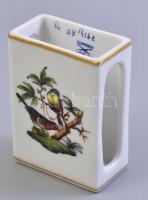 Herendi Rotschild mintás porcelán dohányzó szett. Hamutartó, gyufa tartó, csikknyomó. Kézzel festett...