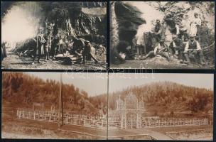 cca 1917-1918 I. világháborús katonai fotó, pl. Virágvápai-völgy 10. honvéd gyalogezred temetője, Tonale, 6 db fotó, 12×9 és 9×14 cm