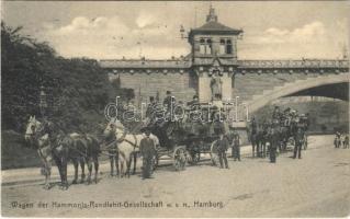 1910 Hamburg, Wagen der Hammonia-Rundfahrt-Gesellschaft / horse-drawn carriages of the sightseeing tour company