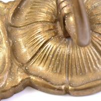 Dekoratív réz fali akasztó, fogas, apró festékfoltokkal, 40x7x9,5 cm