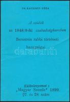 Kacziány Géza: A zsidók az 1848/9-iki szabadságharcban Bernstein rabbi történeti hazugságai. Modern másolat, 20 p.