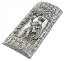 Öntöttvas szüreti falikép, jelzés nélkül, 33x16 cm