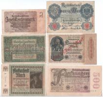 Német Birodalom 1914-1937. 6xklf bankjegytétel T:III German Empire 1914-1937. 6xdiff banknote lot C:F