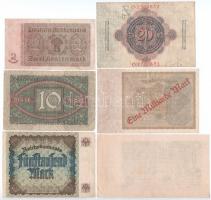 Német Birodalom 1914-1937. 6xklf bankjegytétel T:III
German Empire 1914-1937. 6xdiff banknote lot C...