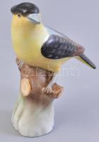 Herendi porcelán madár, kézzel festett, jelzett, kis kopásnyomokkal, m: 9,5 cm