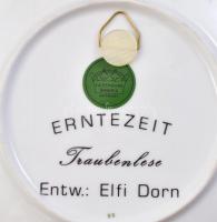 2 db Luisenburg Bavaria német porcelán dísztányér, Elfi Dorn (1929-2014) által tervezett mintával. F...