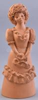 FZ jelzéssel: Rózsás lányka terrakotta szobor, hibátlan m: 26 cm