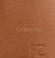 FZ jelzéssel: Rózsás lányka terrakotta szobor, hibátlan m: 26 cm