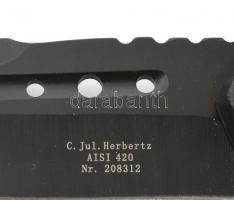 C Jul. Herbertz bicska, AISI 420, Nr. 208312, műanyag nyéllel, jó állapotban, h: 22 cm