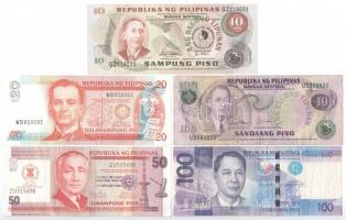Fülöp-szigetek 5xklf bankjegytétel T:I-III Philippines 5xdiff banknote lot C:UNC-F