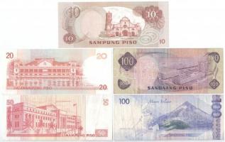 Fülöp-szigetek 5xklf bankjegytétel T:I-III
Philippines 5xdiff banknote lot C:UNC-F