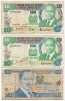 Kenya 1984. 10Sh + 1985. 10Sh + 1995. 20Sh T:III Kenya 1984. 10 Shilling + 1985. 10 Shilling + 1995. 20 Shilling C:F