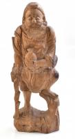 Keleti bölcs szantálfa faragott szobor 25 cm