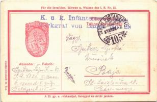 1916 K.u.K. I. R. Nr. 23. / A 23. honvéd gyalogezred jelvény képe tábori postai levelezőlapon. Fotó ...