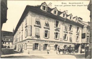 Graz (Steiermark), Hotel zum goldenen Ross (August Zach) Mariahilferstraße 9. / hotel, inn, restaurant, horse-drawn carriage (EK)