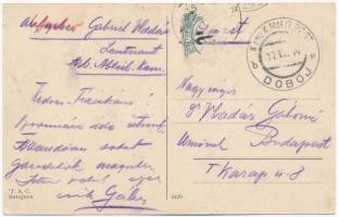 1914 Doboj, Hotel International, inn and café, fortress, castle + "K.U.K. MILIT. POST DOBOJ&quo...