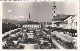 Máramarossziget, Sighetu Marmatiei; Parcul, Piata Unirii / Fő tér, park, templom / main square, park, church