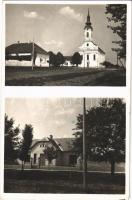 1942 Kiskér, Backo Dobro Polje; Evangélikus templom, utca / Lutheran church, street view. photo
