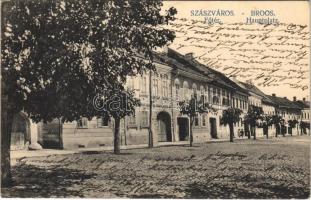 Szászváros, Broos, Orastie; Fő tér. Szászvárosi könyvnyomda kiadása / Hauptplatz / main square