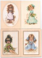 8 db MODERN grafikai motívum képeslap Füzesi Zsuzsa rajzaival / 8 modern graphic motive postcards, s...