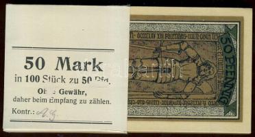 Német Birodalom / Weimari Köztársaság 1921. / Gernrode-Harz 50Pf (100x) egymásutáni sorszámokkal, eredeti pénzszalaggal! T:I