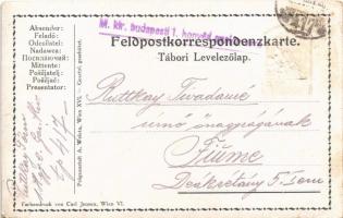 1917 Isonzo-Armee 1915 feliratú jelvény dombornyomott bronz képe tábori postai levelezőlapon / WWI A...