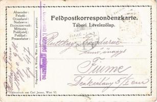 1917 Isonzo-Armee 1915 feliratú jelvény dombornyomott bronz képe tábori postai levelezőlapon / WWI A...