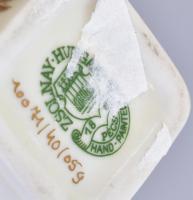 Zsolnay porcelán búzavirágmintás váza, kézzel festett, jelzett, hibátlan, m: 14 cm