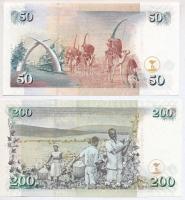 Kenya 2006. 100Sh + 1000Sh + 2008. 50Sh + 200Sh T:I,III
Kenya 2006. 100 Shilling + 1000 Shilling + ...