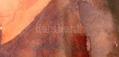 Gál Sándor (1898-1979): Csendélet. Akvarell, papír, jelzett, üvegezett fa keretben, 29x42 cm