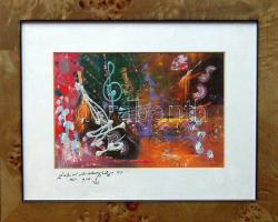 Rubint Ávrahám Péter (1958-): Könyörgés a zene múzsájához; nyomat 8/100 szignált, kézzel számozott keretben 28x22 cm