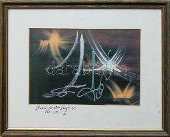 Rubint Ávrahám Péter (1958-): Dallamok; nyomat 5/100 szignált, kézzel számozott keretben 28x22 cm