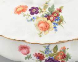 Tielsch-Altwasser virágmintás porcelán leveses tál, matricás, jelzett, kopásnyomokkal, 32×20 cm