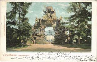 1904 Wien, Vienna, Bécs; Schönbrunn, Neptunsgrotte. Kunstanstalt Louis Glaser