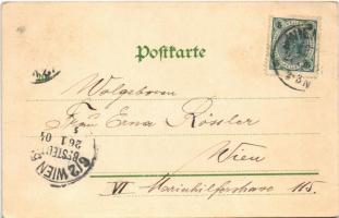 1904 Wien, Vienna, Bécs; Schönbrunn, Neptunsgrotte. Kunstanstalt Louis Glaser