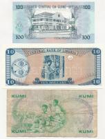 Vegyes: Bissau-Guinea 1990. 100P + Kenya 1981. 10K + Libéria 2011. 10$ T:I-III
Mixed: Bissau Guinea...