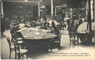 Barcelona, Grandes Almacenes El Siglo, Escritorios y Salon de Lectura Publicos / department store, public desks and reading room